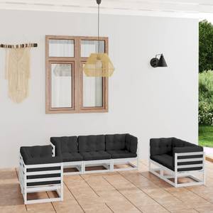 Garten-Lounge-Set (7-teilig) 3009905-2 Anthrazit - Weiß