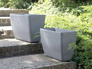 Cache-pot d'extérieur BARIS Gris - Gris lumineux - Diamètre : 32 cm - Lot de 2