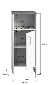 Badezimmerschrank Los Angeles Weiß - Holz teilmassiv - 33 x 80 x 31 cm