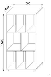 Commode Woltino Marron - Bois manufacturé - 60 x 114 x 40 cm