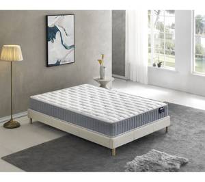 Bett+Taschenfederkernmatratze 140x190cm Weiß - Naturfaser - 140 x 53 x 190 cm