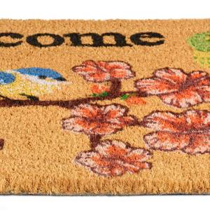 Paillasson coco welcome oiseau Beige - Noir - Rouge - Fibres naturelles - Matière plastique - 60 x 2 x 40 cm