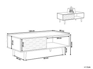 Couchtisch SWANSEA Braun - Weiß - Holzwerkstoff - 120 x 46 x 60 cm