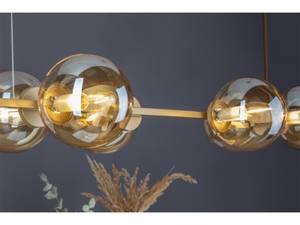LED Pendellampe Bubble Messing Amberglas Glas - Metall - 80 x 120 x 32 cm