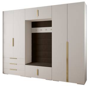 Garderobe Inova 1 Z14 Braun - Gold - Weiß - Gold