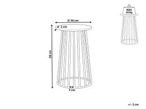 Table d'appoint TAREE Noir - Blanc - Pierre - 36 x 58 x 36 cm