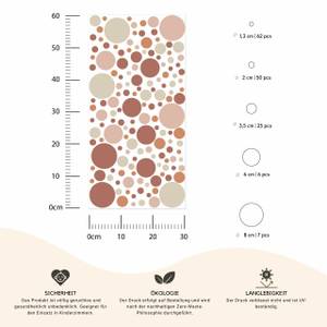 Aufkleber Deko Punkte Kreise Set Dots Beige - Altrosa - Orange - Rot