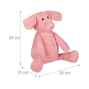 Türstopper Schwein sitzend Pink - Naturfaser - Textil - 25 x 26 x 15 cm