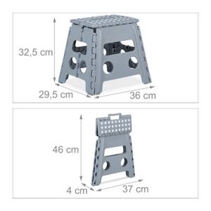 Klapphocker faltbar L Grau - Weiß