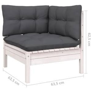 9-tlg. Garten-Lounge-Set mit Kissen Weiß