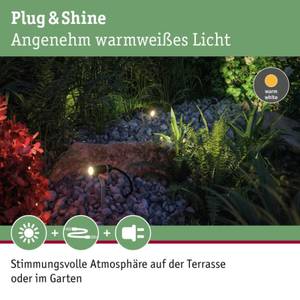 Außenstrahler Plug & Shine Grau - Metall - 2 x 23 x 2 cm