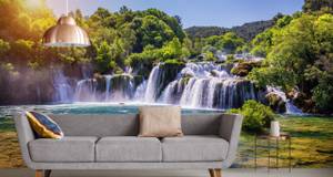 Fototapete WASSERFALL Landschaft 3D 315 x 210 x 210 cm