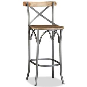 Barhocker Braun - Metall - Holzart/Dekor - 52 x 110 x 49 cm