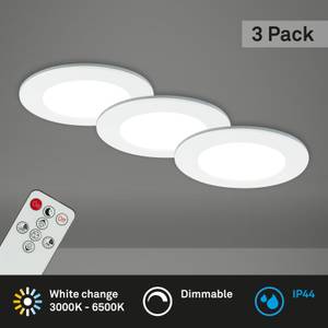 CCT LED Einbauleuchten-Set, weiß, IP44 Weiß