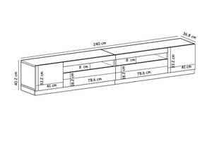 TV Lowboard Weiß mit LED - 9178 Weiß - Holzwerkstoff - 240 x 40 x 37 cm