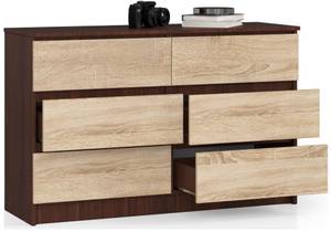 Kommode K120 6S CLP Eiche Sonoma Dekor - Wenge Dekor