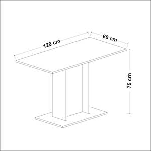Table de salle à manger Galten blanc Blanc - Bois manufacturé - 120 x 75 x 60 cm