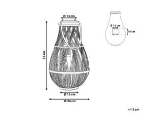 Lanterne TONGA Chêne clair - 34 x 56 x 34 cm