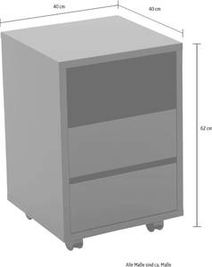 Rollcontainer APIA Schwarz - Holzwerkstoff - 40 x 62 x 40 cm