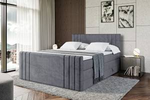 Boxspringbett IDRIKO-Z KING Steingrau - Breite: 120 cm