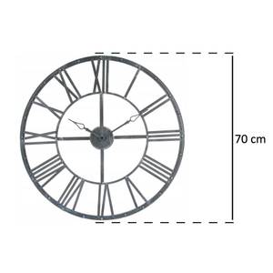 Hängeuhr aus Metall Grau - Metall - 70 x 70 x 4 cm