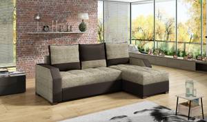 Ecksofa RIS Beige - Braun - Ecke davorstehend rechts