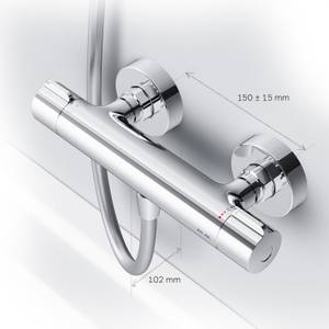 Duschthermostat Gem Silber - Metall - 28 x 7 x 11 cm