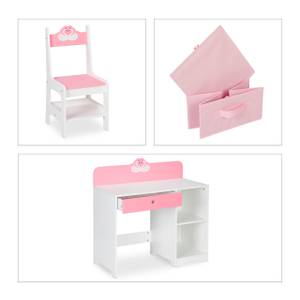 Kinder Schreibtisch und Stuhl Schwan Pink - Weiß - Holzwerkstoff - 80 x 80 x 40 cm