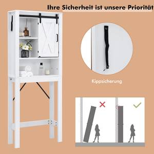 Toilettenschrank Toilettenregal Holz Weiß - Holzwerkstoff - 22 x 171 x 68 cm