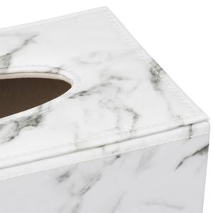 Tücherbox in Marmoroptik Grau - Weiß - Holzwerkstoff - Kunststoff - Textil - 25 x 10 x 14 cm