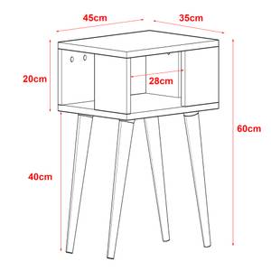 Table d'appoint Lekeberg pour salon Gris - Bois manufacturé - 45 x 60 x 35 cm