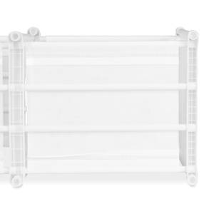 1 x Stufenregal mit 6 Fächern weiß Weiß - Metall - Kunststoff - Textil - 106 x 109 x 30 cm