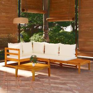 Garten-Lounge-Set (4-teilig) 3014466-4 Braun - Cremeweiß - Weiß