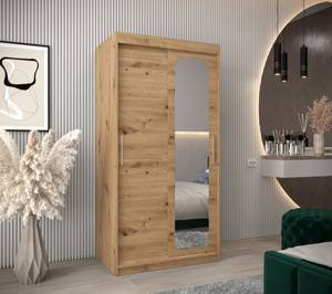 Armoire à portes coulissantes promo t2 Imitation chêne - Largeur : 100 cm - 2 porte