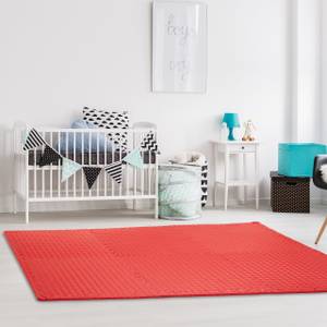 8er Set Bodenmatte mit Randstück Rot - Kunststoff - 61 x 1 x 61 cm