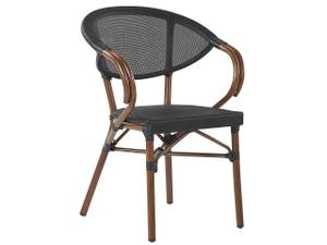 Chaise de jardin CASPRI Noir - Gris foncé - Chêne foncé