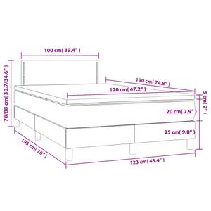 Boxspringbett 3017287-7 Schwarz - 123 x 193 cm