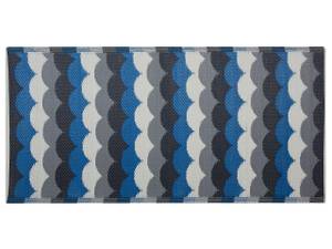Teppich BELLARY Schwarz - Blau - Grau - Weiß - Textil - 180 x 90 x 90 cm