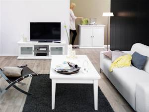 TV Möbel Venedig Weiß - Holz teilmassiv - 150 x 51 x 42 cm