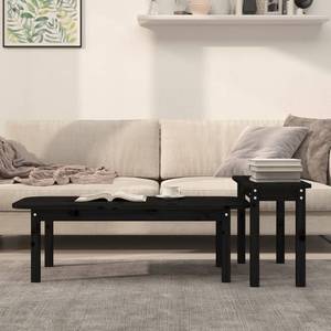 Couchtische 2er Set D953 Schwarz - Massivholz - 50 x 35 x 110 cm