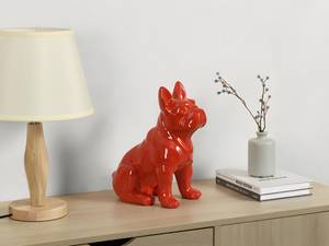 Skulptur DOGGO Rot - Naturfaser - 16 x 32 x 27 cm