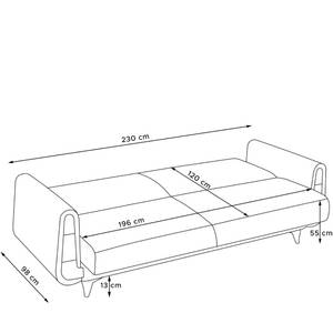 Sofa GUSTAVO 3 Personen Anthrazit