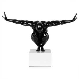 Harz-Skulptur Kleine Balance Schwarz - 44 x 32 x 21 cm