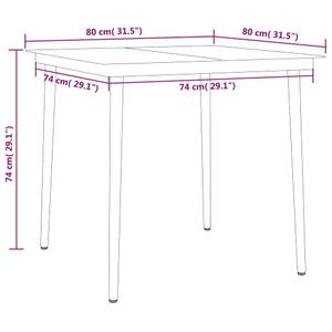 Garten-Essgruppe (5-teilig) 3013430-2 Schwarz - Weiß - Metall - 80 x 74 x 80 cm