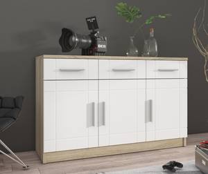 FURNIX Sideboard PALLOMA Somona/Weiß Eiche Sonoma Dekor - Weiß