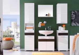 Armoire de toilette Mezzo Blanc - En partie en bois massif - 37 x 77 x 23 cm