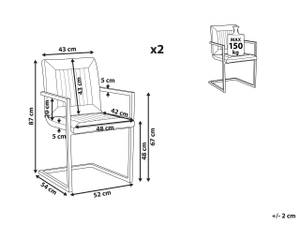 Esszimmerstuhl BRANDOL 2er Set Schwarz