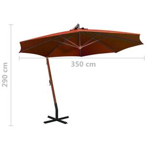 Parasol suspendu 3005780 Orange - Métal - Bois massif - 350 x 290 x 350 cm