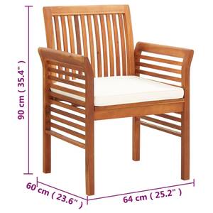 Garten-Essstuhl 299638-5 (8er Set) Weiß - Massivholz - Holzart/Dekor - 64 x 90 x 60 cm