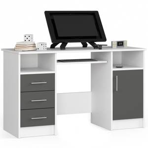 Bureau d'ordinateur ANA CLP Gris - Blanc